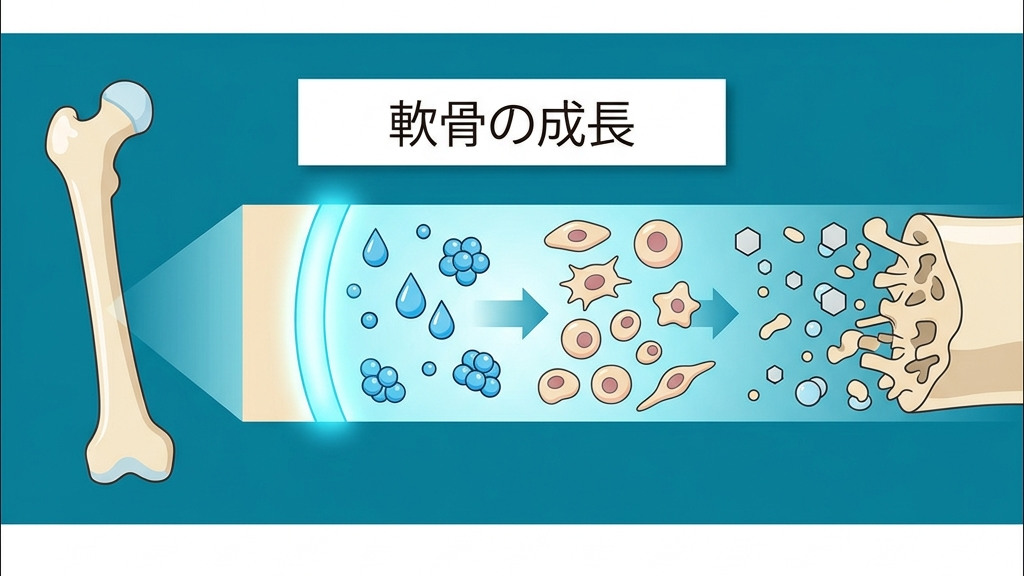 水分をたっぷり吸収してしなやかに成長する骨端線と軟骨組織