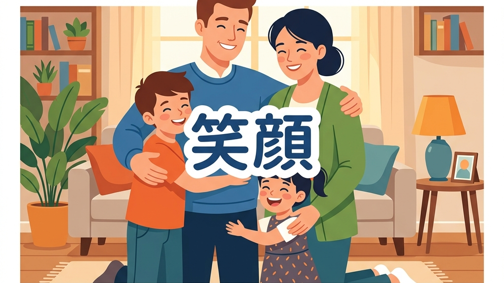 笑顔で元気に家族と過ごす子どもの様子