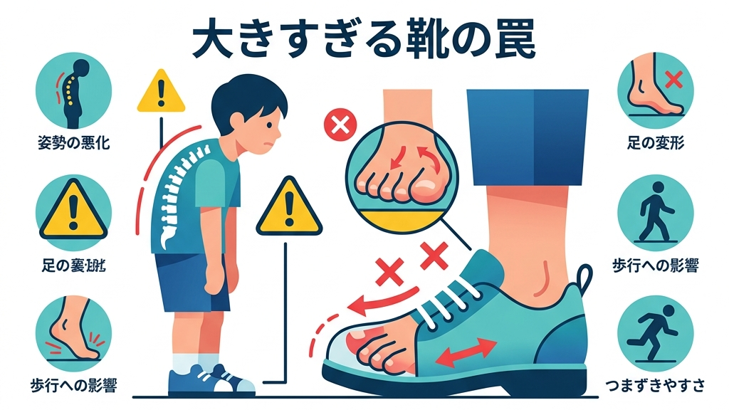 大きすぎる靴が招く姿勢の悪化と骨格の歪み