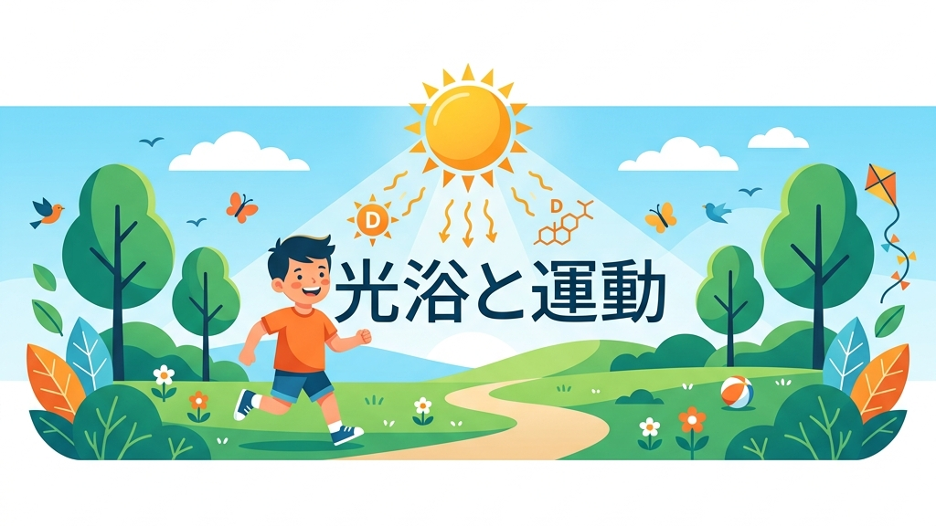太陽の下で元気に運動する子どもたち