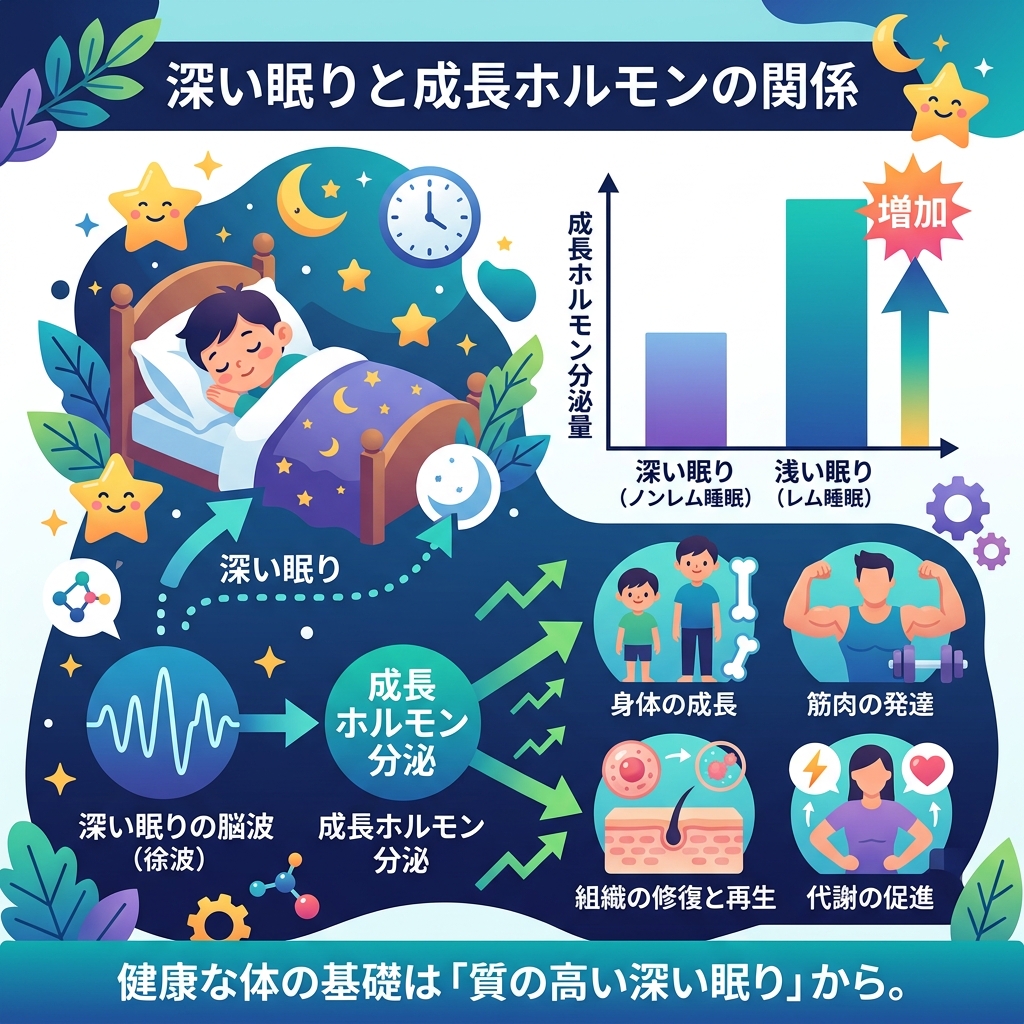 深い眠りと成長ホルモンの関係